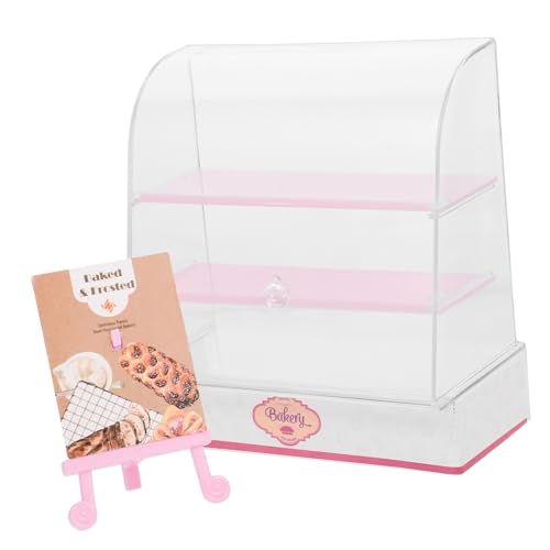 COSMEVIVI Mini-Kuchenvitrine für Puppenhaus Miniatur-Dessertständer Mini-Bäckerei kreatives Küchendekor für Jungen und Mädchen von COSMEVIVI