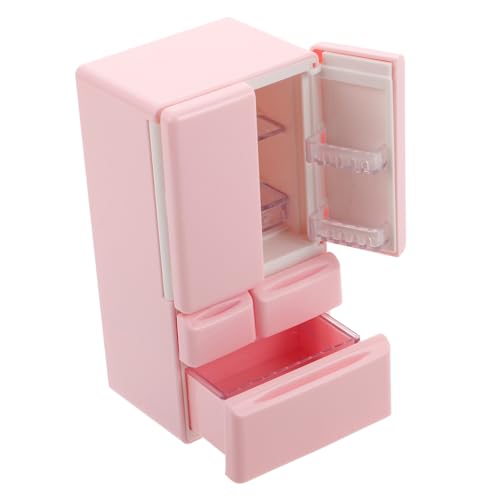 COSMEVIVI Mini Möbel, Puppenhausküche, Miniatur Dinge, Kinderkühlschrank, Büro, Stifthalter, Süßer Rosa Mini Kühlschrank Mit Gefrierfach, Puppenhaus Kühlschrank, Mini Vers, Make It Mini von COSMEVIVI