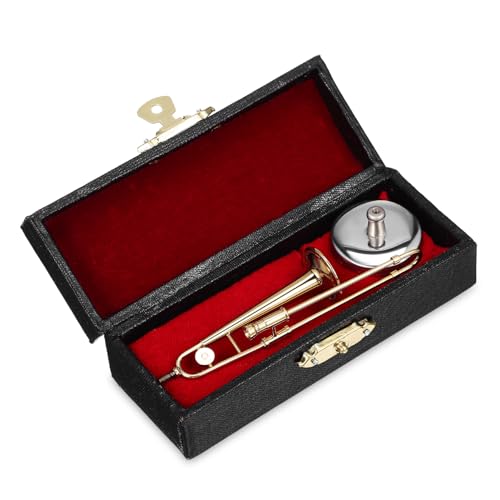 COSMEVIVI Mini Posaune Modell Winzige Posaune Mini Instrument Spielzeug Mini Posaune Dekor Mini Instrument Figuren Mini Musikinstrument Ornamente Winzig von COSMEVIVI