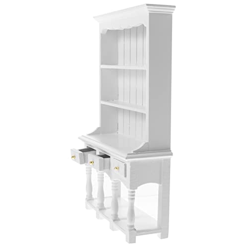 COSMEVIVI 12 Maßstab Weißer Display Schrank Ideal Für Doll House Furniture Und Miniature Wooden Display Cabinet Perfekt Für Kreative Spielwelten von COSMEVIVI