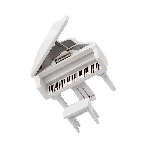 COSMEVIVI Miniatur Klavier Modell Für Puppenhaus Weißes Grand Piano Arrangement Dekoration Für Miniaturwelt Und Sammlerstücke Dollhouse Zubehör von COSMEVIVI