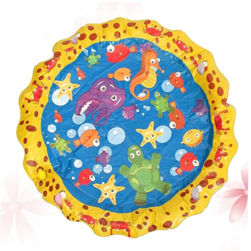 COSMEVIVI PVC Wasserpad Lustige Cartoon Spielmatte Für Den Außenbereich Wassersprinkler Pad Für Kinder Buntes Wasserspiel Bodenkissen Für Garten Und Pool Ideales Wasserspielzeug Für von COSMEVIVI