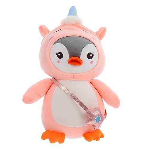 COSMEVIVI Pinguin-Puppe Kuscheltier Pinguin Penguin Plush Kinderplüsch jucarii pentru copii laufstall Spielzeug kucheltier Kinderpuppe Plüschtier Pinguin Plüschpuppe Daunen Baumwolle Rosa von COSMEVIVI