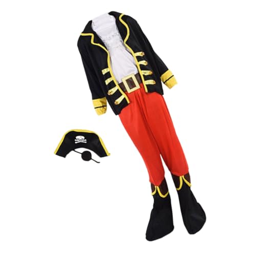 COSMEVIVI Piratenkostü Für 1 Set Mit Piratenhut Und Accessoires Für Halloween Karneval Und Kostümpartys Größe XL 135cm 145cm Ideal Für Piraten Themenfeiern Und Rollenspiele von COSMEVIVI