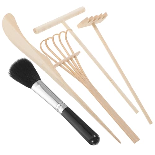 COSMEVIVI 5 Teiliges Miniatur Räucher Set Für Sandmalerei Kreatives Sandspielzeug Mit Schaufel Zahnkratzern Kurvenrechen Bambusnadel Und Pinsel Für Und Bastelprojekte von COSMEVIVI