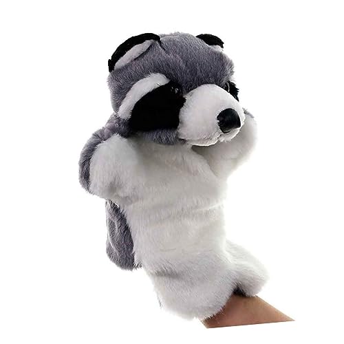 COSMEVIVI Puppe in Tierform Plüschtierpuppe Mini-plüschtier Cartoon-handpuppen Handpuppen Spielzeug Frühpädagogisches Spielzeug Frühes Lernspielzeug Plüsch-handpuppen Grey von COSMEVIVI