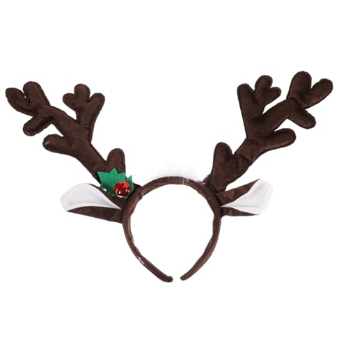 COSMEVIVI Rentier Geweih Haarreif Für Weihnachten Und Osterfeiern Brauner Kopfschmuck Für Damen Und ädchen Festliches Party Accessoire Ideal Für Kostüme Und Feiern von COSMEVIVI