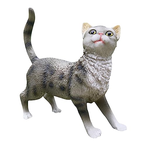 COSMEVIVI Simulation Haustier Katze dekorative Tierskulptur Desktop-Tierstatuen zabawki stymulujące rozwój Educational Toys Verzierung in Katzenform pädagogisches Katzenmodell für Kinder von COSMEVIVI