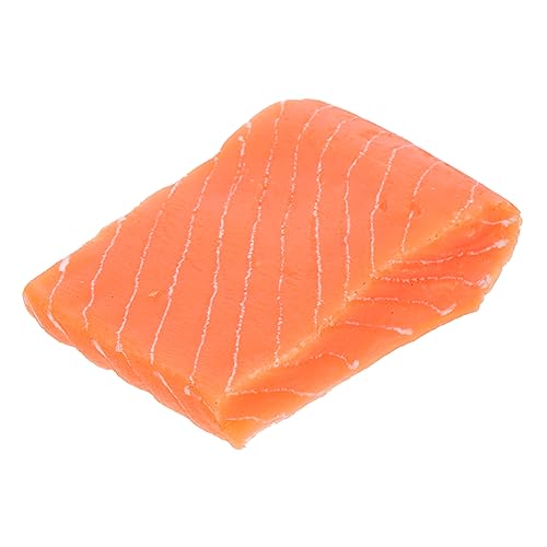 COSMEVIVI Simulation Lachs Spielnahrung Für Kinderküche Realistisch Künstliche Lachsscheiben Falsches Fleisch Lachs-Modell Gefälschtes Sushi Gefälschtes Gekochtes Fleisch Essen Spielen PVC von COSMEVIVI