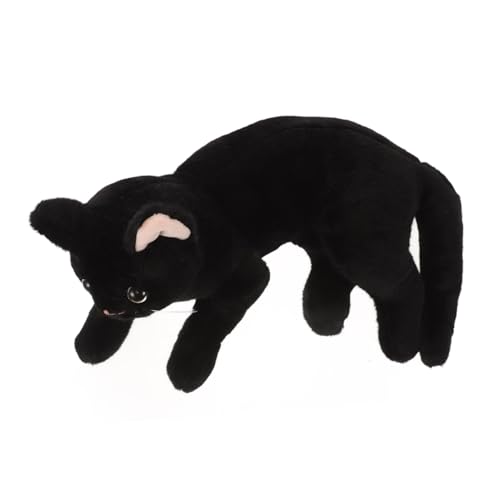 COSMEVIVI Simulation Schwarze Katze Figur Stofftier Niedliches Plüschtier Realistische Haustier Katze Stofftier Wohnkultur Halloween Tischdekoration von COSMEVIVI