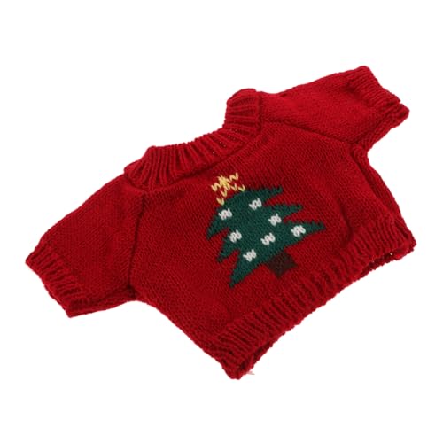 COSMEVIVI Spielzeugbär-Pullover Schönes Puppenkostüm Entzückendes Bärendekor Stofftier Bär Puppenkleidung Kleidung Für Mädchen Kompakte Bärenkleidung Puppenkostüm Für Kinder Garn Rot von COSMEVIVI