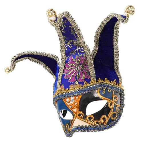 COSMEVIVI Tanzparty-Requisite halloween mitgebsel halloween oblaten faschingskostüme maske herren halloween Retro-Maske Karneval ausgefallene Ballmaske venezianische maskenmänner Stoff Blue von COSMEVIVI