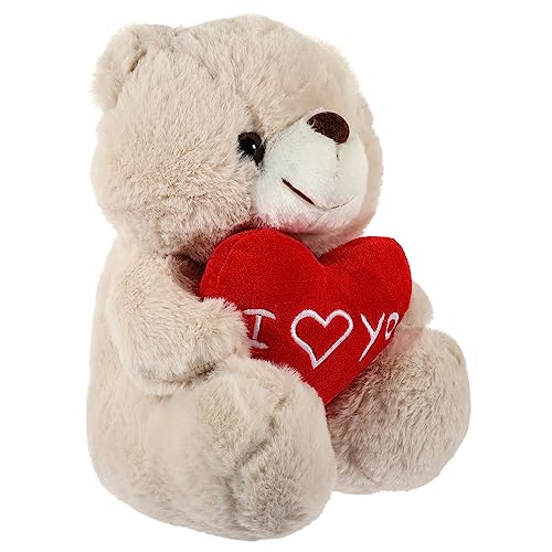 COSMEVIVI Teddybär Bär Plüsch Bär Tier Herzbär Ich Liebe Dich Stoffbär Valentinsgrüße kinderzimmerdeko kinderspielzeug weihnac Kuscheltiere für Mädchen Kuscheltiere Plüsch PP Baumwolle Beige von COSMEVIVI