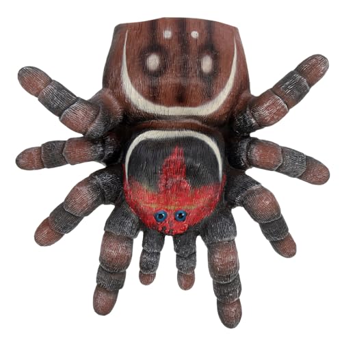 COSMEVIVI Tier Handpuppe Spinne Handpuppe Familienhandpuppe Handpuppen Für Kinder Rollenspiel Handspielzeug Fingerpuppenspielzeug Halloween-Spielzeug Coffee Umweltfreundliches Kunststoff-PVC von COSMEVIVI