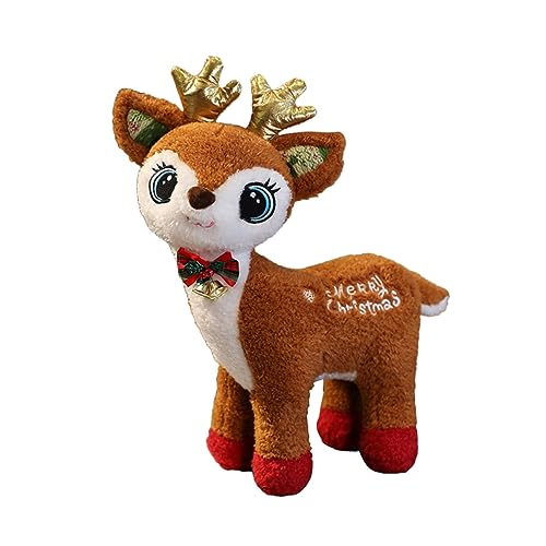 COSMEVIVI Weihnachtsplüschtiere Flauschige Kuscheltiere Plüsch-Hirsch- Hirsch Stofftier Plüsch-Hirsch-stofftier Weihnachtsdekoration Für Haustiere Kinderspielzeug Pp Baumwolle Brown von COSMEVIVI