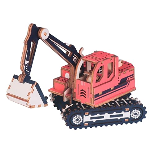 COSMEVIVI Zusammengebautes Holzspielzeug Bagger Mechanisches Spielzeug 3D Puzzle LKW Spielzeug Getriebespielzeug Puzzle Für Kinder Spielzeug Für Kinder Erwachsenenspielzeug von COSMEVIVI