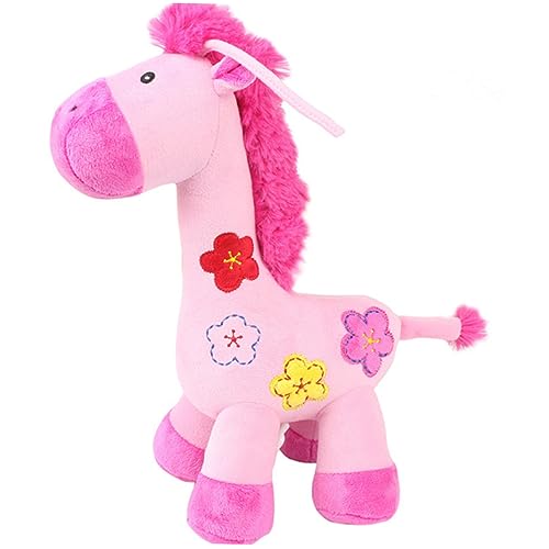 COSMEVIVI üsch Giraffe Rassel Für Kinderwagen Babyschale Und Babybett Ideal Für Kleinkinder Und Neugeborene Pink Kuscheltier Zur Der Motorischen Fähigkeiten von COSMEVIVI