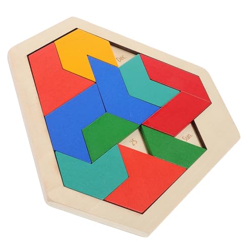 Puzzle für familienspiele Kinderpuzzle kinderspielzeug für frühkindliche Bildung Sechseck-Puzzle Denksportspiele Stamm-Puzzle Tangram-Rätsel für Holz COSMEVIVI von COSMEVIVI