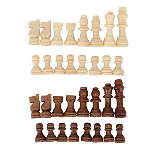 Elegante Schachfiguren-Kollektion – Langlebige Kunststofffiguren in Holzoptik, Harmonisches Zwei-T-Design, Ideal Für Schachspiele Im Innen- Und Außenbereich von COSMICROWAVE