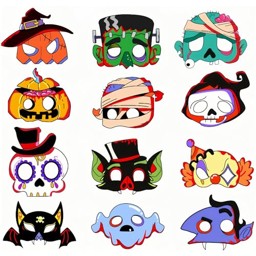 12 Halloween Masken für Kinder,Halloween Tiermasken Kindermasken Wiederverwendbare Verkleidung Cosplay Masken Party Mitgebsel für Geburtstag Halloween Karneval Mottoparty Mädchen Junge Partymaske 12 Halloween Masken für Kinder,Halloween Tiermasken Kindermasken Wiederverwendbare Verkleidung Cosplay Masken Party Mitgebsel für Geburtstag Halloween Karneval Mottoparty Mädchen Junge Partymaske von COSORO