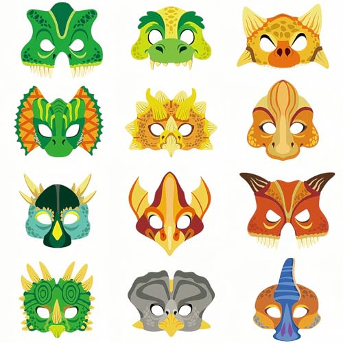 12 Stück Dinosaurier Masken für Kinder,Dinosaurier Tiermasken Kindermasken Wiederverwendbare Verkleidung Cosplay Masken Party Mitgebsel für Geburtstag Halloween Karneval Mottoparty Mädchen Junge 12 Stück Dinosaurier Masken für Kinder,Dinosaurier Tiermasken Kindermasken Wiederverwendbare Verkleidung Cosplay Masken Party Mitgebsel für Geburtstag Halloween Karneval Mottoparty Mädchen Junge von COSORO