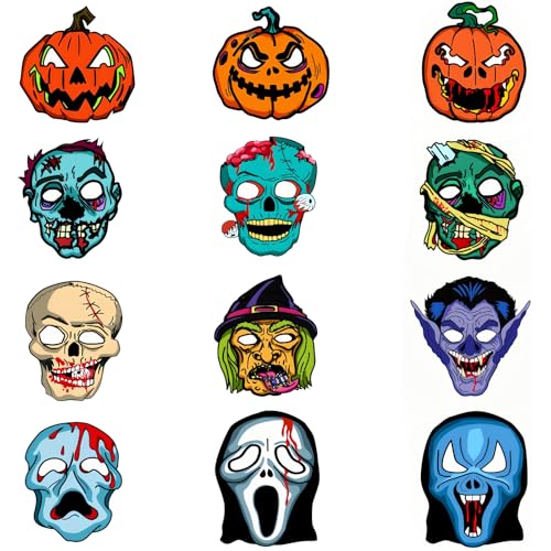 12 Stück Halloween Masken für Kinder,Halloween Kürbis Kindermasken Wiederverwendbare Verkleidung Cosplay Masken Party Mitgebsel für Geburtstag Halloween Karneval Mottoparty Mädchen Junge Partymaske 12 Stück Halloween Masken für Kinder,Halloween Kürbis Kindermasken Wiederverwendbare Verkleidung Cosplay Masken Party Mitgebsel für Geburtstag Halloween Karneval Mottoparty Mädchen Junge Partymaske von COSORO