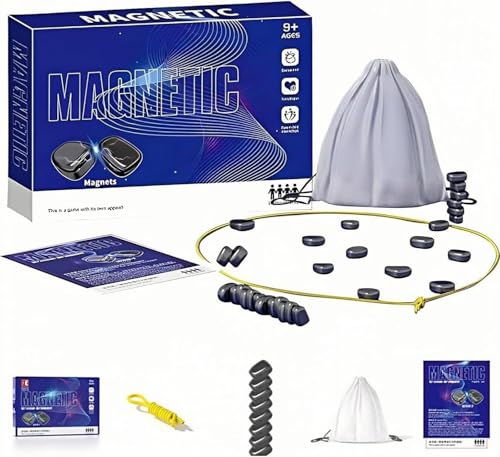 Magnetspiel für Erwachsene Kinder,Magnetisches Schachspiel,Tisch Magnetspiel,Puzzle Checkers Spiel,Magnet Spiel Tragbares Magnet-Steinbrett Tragbares Magnet-Steinbrett Für Familienparty Reisespaßspiel von COSORO