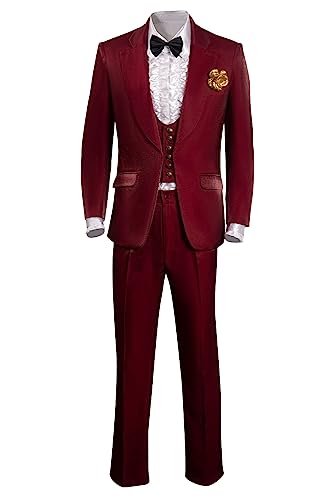 COSTHAT Herren-Hochzeitskostüm, Hochzeitsanzug, Halloween, Cosplay, Uniform, Outfits, Rot/Ausflug, einfarbig (Getaway Solids), L von COSTHAT