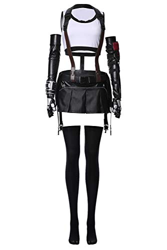 Final Fantasy VII Tifa Lockhart Cosplay Kostüm Outfit FF 7 Remake Halloween Uniform für Frauen - Schwarz - Large von COSTHAT