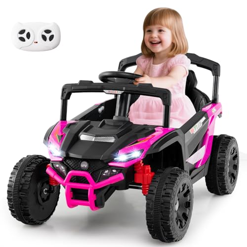 COSTWAY 12V Elektroauto Kinder, Elektrischer UTV-Truck mit Fernbedienung, 3 Geschwindigkeiten, LED-Lichter, Musik, Hupe & Federung, Kinderauto Kinderfahrzeug für Jungen & Mädchen ab 3 Jahren (Rosa) COSTWAY 12V Elektroauto Kinder, Elektrischer UTV-Truck mit Fernbedienung, 3 Geschwindigkeiten, LED-Lichter, Musik, Hupe & Federung, Kinderauto Kinderfahrzeug für Jungen & Mädchen ab 3 Jahren (Rosa) von COSTWAY
