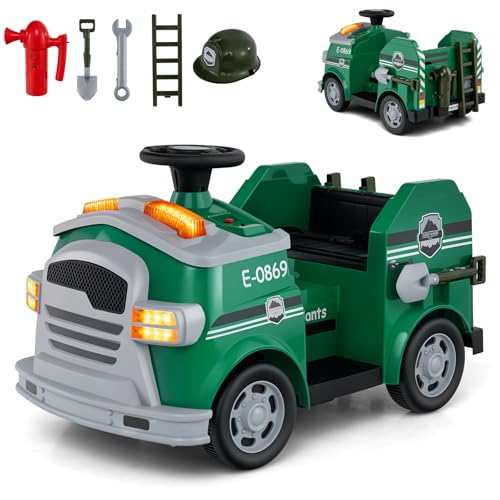 COSTWAY 12V Feuerwehr Rutschauto, Kinder Feuerwehrauto mit Hupe, Schaufel, Feuerlöscher, Schutzhelm & Schraubenschlüssel, Rutschfahrzeug mit Musik & Alarm, Spielzeugauto für Kinder ab 3 Jahren (Grün) COSTWAY 12V Feuerwehr Rutschauto, Kinder Feuerwehrauto mit Hupe, Schaufel, Feuerlöscher, Schutzhelm & Schraubenschlüssel, Rutschfahrzeug mit Musik & Alarm, Spielzeugauto für Kinder ab 3 Jahren (Grün) von COSTWAY
