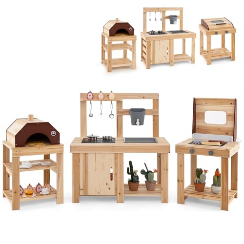 COSTWAY 3-IN-1 Matschküche mit BBQ-Grill und Pizzaofen, Outdoor Spielküche mit Wasserkasten & Spüle, Herden & Zubehör, Gartenküche für Kinder ab 3 Jahren COSTWAY 3-IN-1 Matschküche mit BBQ-Grill und Pizzaofen, Outdoor Spielküche mit Wasserkasten & Spüle, Herden & Zubehör, Gartenküche für Kinder ab 3 Jahren von COSTWAY