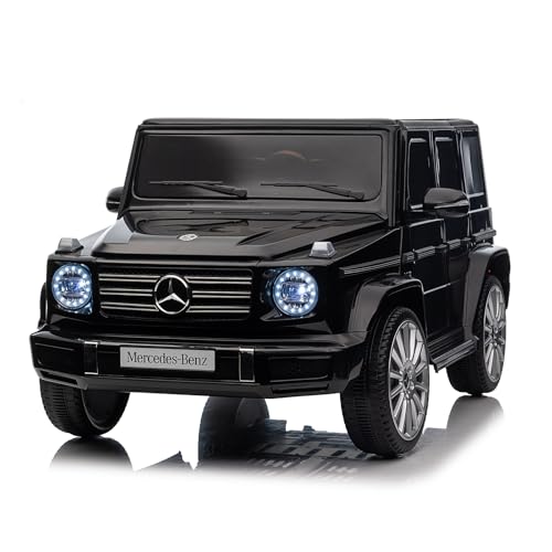 COSTWAY Mercedes Benz G500 Elektroauto für Kinder, Kinderauto Elektro mit Fernsteuerung Hupe Musik LED-Lichtern, Elektrofahrzeug Elektro Auto für Kinder ab 3 Jahren(Schwarz) von COSTWAY