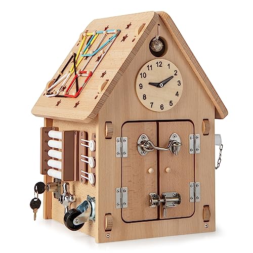 COSTWAY Kinder Spielhaus aus Holz, sensorisches Spielzeughaus mit Sinnesspielen & Stauraum im Inneren, Montessori-Spielzeug Aktivitätswürfel Geschenk für Jungen und Mädchen ab 3 Jahren COSTWAY Kinder Spielhaus aus Holz, sensorisches Spielzeughaus mit Sinnesspielen & Stauraum im Inneren, Montessori-Spielzeug Aktivitätswürfel Geschenk für Jungen und Mädchen ab 3 Jahren von COSTWAY