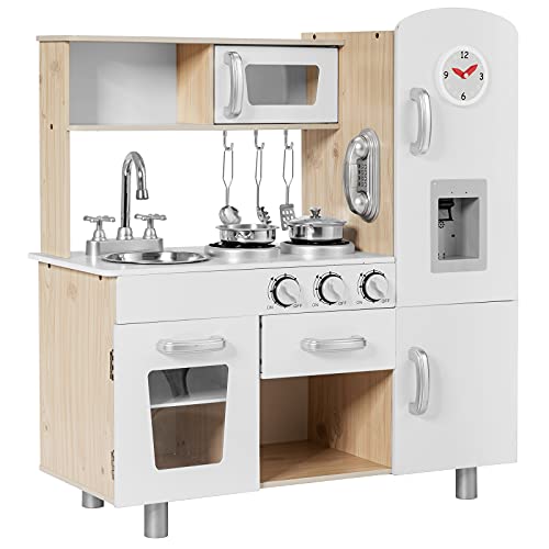 COSTWAY Kinderküche mit Zubehör, Spielküche mit Licht & Sound, Holzküche inkl. Telefon Herd Kühlschrank Mikrowelle, Kinder Küche mit Abnehmbarer Spüle, Spielzeugküche für Kinder ab 3 Jahren COSTWAY Kinderküche mit Zubehör, Spielküche mit Licht & Sound, Holzküche inkl. Telefon Herd Kühlschrank Mikrowelle, Kinder Küche mit Abnehmbarer Spüle, Spielzeugküche für Kinder ab 3 Jahren von COSTWAY