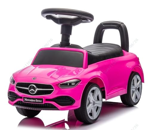 COSTWAY Mercedes-Benz Rutschauto, Rutschfahrzeug mit Stauraum unter dem Sitz, Schiebauto mit Hupe & Motorsound, Rutscher Auto für Kinder ab 1 Jahr (Rosa) von COSTWAY