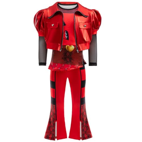 COSUNION Descendants Red Costume Set Descendants Red Costume Jackets Halloween Descendants Costume Outfit (FULL SET, KID4Y) von COSUNION