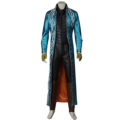 COSUNION Devil May Cry3 Vergil Cosplay Kostüm Outfit DMC Cosplay Lederjacke Halloween-Kostüme (komplettes Set, L) von COSUNION