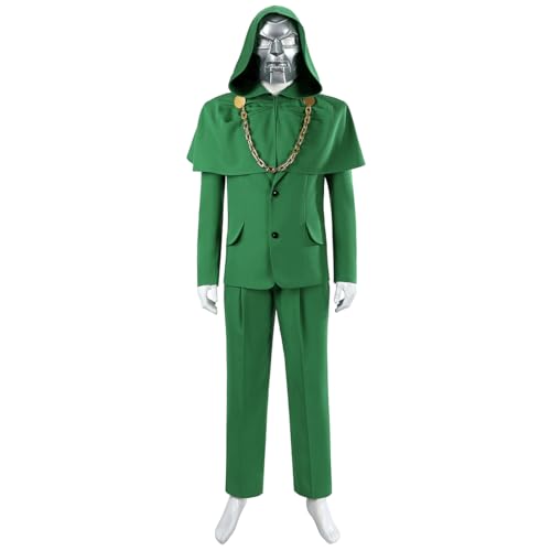 COSUNION Doom-Kostüm für Herren, Outfit mit Maske, Halloween, Victor von Doom Kostüm, komplettes Set, Größe M von COSUNION