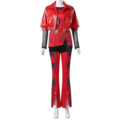 COSUNION Rotes Damenkostüm Nachkommen Nachkommen Rot Jacken Halloween Nachkommen Kostüm Outfit (komplettes Set, L) von COSUNION