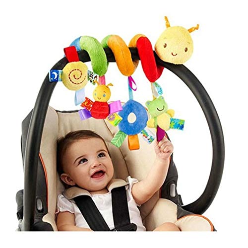 COTTILE Spirale Bett Kinderwagen Spielzeug zum Greifen und Fühlen für Bett, Kinderwagen Babyschale, Laufgitter anpassbar/Für Babys und Kleinkinder ab 0+ Monaten von COTTILE