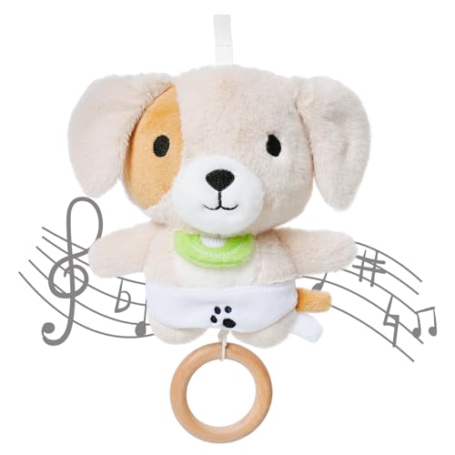 COTTONBEBE DOG Kuscheltier Baby mit Musik, Spieluhr Baby Kinderwagen Spielzeug von COTTONBEBE