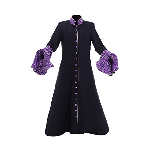 Damen Clergy Cassock Tromptärmel Mittelalter Priester Robe Halloween Cosplay Kostüm Umhang Größe S von COUCOU Age