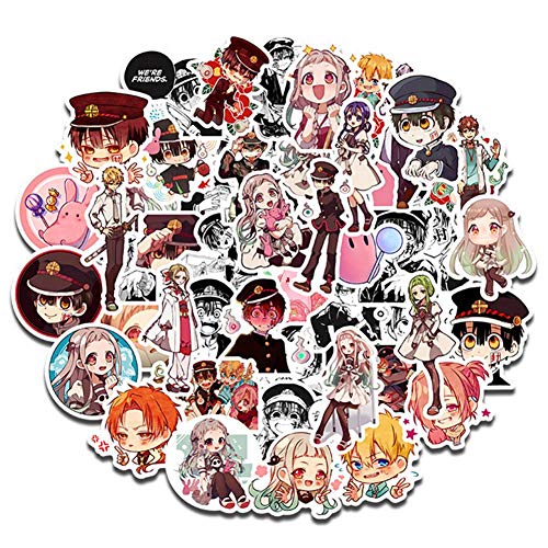 lunanana Toilet-Bound Hanako-kun Aufkleber, Jibaku Shounen Vinyl Skateboard Aufkleber Für Laptop Gepäck Auto Fahrrad Stickers(H06 50pcs) von COXZD