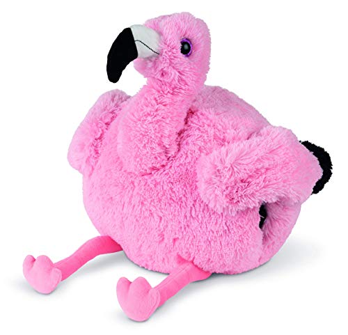 COZY NOXXIEZ Kuschelige Plüsch Kinder Handwärmer - Kuscheltier, Stofftier, Kopfkissen als Flauschiges Wärmekissen Plüschtier für Bett, Auto und Zuhause (Flamingo) von COZY NOXXIEZ