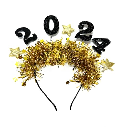 CPAOWEHF 2024 Happy New Year Stirnband Hairhoop Dekoration Weihnachten Neujahr Party Foto Requisiten Haarschmuck von CPAOWEHF