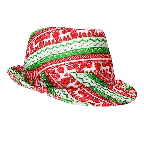 CPAOWEHF Bedruckter Fedora-Hut für Weihnachten, Karneval, Party, Kopfbedeckung, Festival, Party-Zubehör, Cosplay, Party-Requisiten, Kostüm, Kopfbedeckung von CPAOWEHF