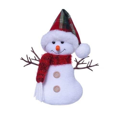 CPAOWEHF Cartoon Schal Und Schneemann Figur Plüsch Spielzeug Festival Schneemann Gefüllte Puppen Winter Weihnachten Desktop Regale Dekore von CPAOWEHF