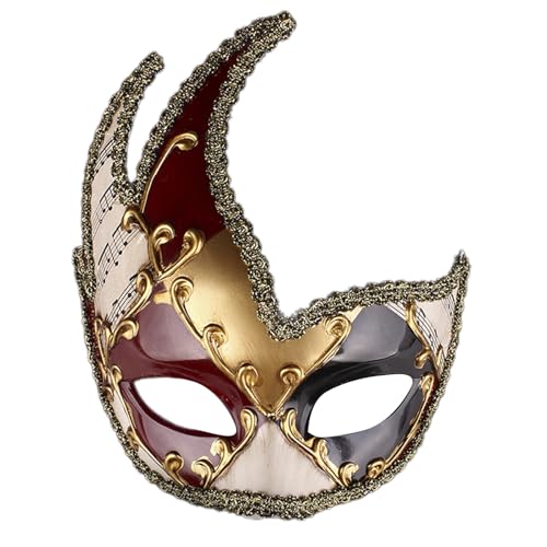 CPAOWEHF Mardi Gras Maske Aus Kunststoff Mit Gesichtsbedeckung Atmungsaktiv Bequem Für Halloween Weihnachtsfeier von CPAOWEHF