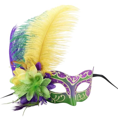 CPAOWEHF Mardi Gras Maske Federmaske Halloween Party Maske Venezianer Maske Maskerade Maske Halbgesichtsmaske Abend Proms Maske von CPAOWEHF